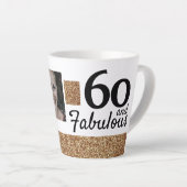 50と素晴らしい金ゴールドグリッター2写真50誕生日 カフェラテマグ (右アングル)