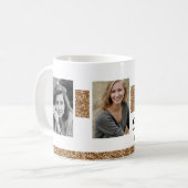 50と素晴らしい金ゴールドグリッター2写真50誕生日 コーヒーマグカップ (正面左)