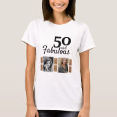 50と素晴らしい金ゴールドグリッター2写真50誕生日 Tシャツ (正面)