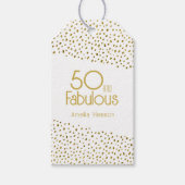 50と素晴らしい金ゴールドグリッター50誕生日 ギフトタグ (正面)