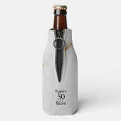 50と素晴らしい金ゴールドグレー大理石とブラック文字 ボトルクーラー (ボトル裏面)