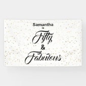 50と素晴らしい金ゴールドスターパーソナライズされたバナー 横断幕 (横)