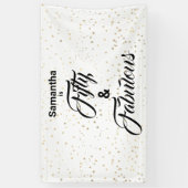 50と素晴らしい金ゴールドスターパーソナライズされたバナー 横断幕 (縦)