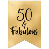 50と素晴らしい金ゴールドバンティングフラグ バンティングフラッグ (第2の旗)