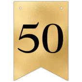 50と素晴らしい金ゴールドバンティングフラグ バンティングフラッグ (第1の旗)