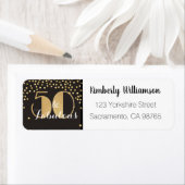 50と素晴らしい金ゴールドパーソナライズされた差出人住所 ラベル (インサイチュ)