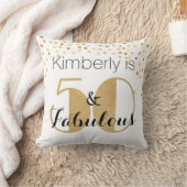 50と素晴らしい金ゴールドパーソナライズされた誕生日パーティー クッション (ブランケット)