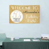 50と素晴らしい金ゴールドパーソナライズされた誕生日パーティー 横断幕 (トレードショー)