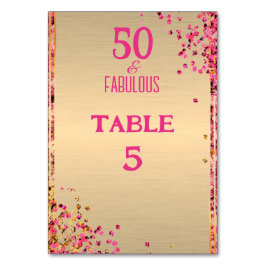50と素晴らしい金ゴールドピンクの輝き50誕生日 テーブルナンバー