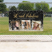 50と素晴らしい金ゴールドフォトコラージュ50誕生日 横断幕 (インサイチュ)