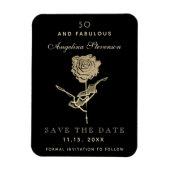 50と素晴らしい金ゴールドフローラ誕生日日付を保存 マグネット (縦)