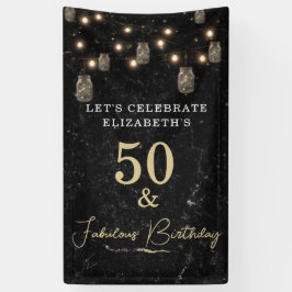 50と素晴らしい金ゴールドブラックマーブルメイスンジャールライト 横断幕