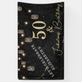 50と素晴らしい金ゴールドブラックマーブルメイスンジャールライト 横断幕 (縦)