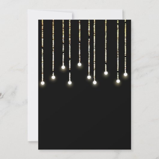 50と素晴らしい金ゴールドブラックライツバースデーパーティー 招待状 (裏面)
