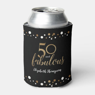 50と素晴らしい金ゴールドブラック紙吹雪名 缶クーラー