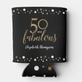 50と素晴らしい金ゴールドブラック紙吹雪名 缶クーラー (裏面)