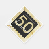 50と素晴らしい金ゴールドブラック誕生日 スタンダードランチョンナプキン (角)