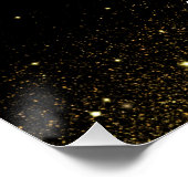 50と素晴らしい金ゴールドブラック50th誕生日パーティー ポスター (コーナー)