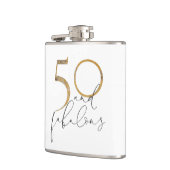 50と素晴らしい金ゴールドブラック&ホワイト50誕生日 フラスク (左)
