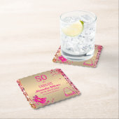 50と素晴らしい金ゴールドホットピンクの輝きハイヒール ペーパーコースター (インサイチュ)