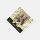 50と素晴らしい金ゴールドホワイトダマスク50誕生日 スタンダードカクテルナプキン (角)
