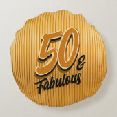50と素晴らしい金ゴールドラウンドピロー ラウンドクッション (裏面)