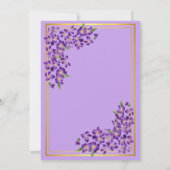 50と素晴らしい金ゴールドヴァイオレット50誕生日 招待状 (裏面)