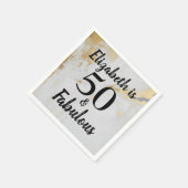 50と素晴らしい金ゴールド大理石とブラック文字 スタンダードカクテルナプキン (角)