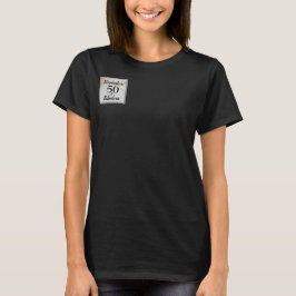 50と素晴らしい金ゴールド大理石とブラック文字 Tシャツ