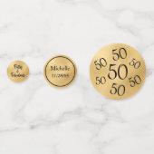 50と素晴らしい金ゴールド紙吹雪 コンフェッティ (裏面)