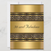 50と素晴らしい金ゴールド誕生日パーティーの招待 招待状 (正面)
