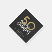 50と素晴らしい金ゴールド誕生日パーティー スタンダードカクテルナプキン (角)