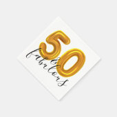 50と素晴らしい金ゴールド誕生日パーティー スタンダードカクテルナプキン (角)