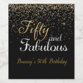 50と素晴らしい金ゴールド誕生日ワインラベル ワインラベル (シングルラベル)