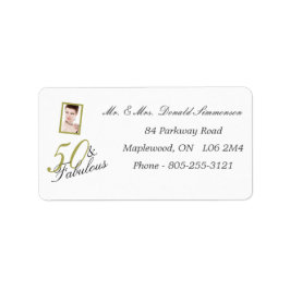 50と素晴らしい金ゴールド誕生日差出人住所 ラベル