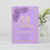 50と素晴らしい金ゴールド50th誕生日パーティー 招待状 (スタンド正面)