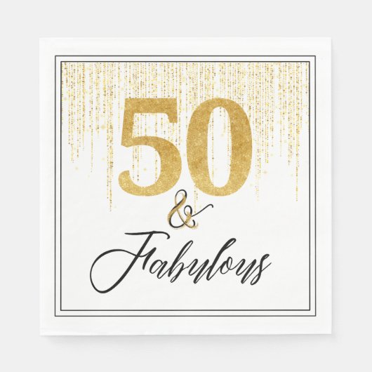 50と素晴らしい金ゴールド スタンダードランチョンナプキン (正面)