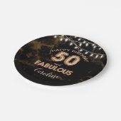 50と素晴らしい金箔バルーン&ストリングライト ペーパープレート (アングル)