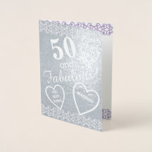 50と素晴らしい銀の誕生日ハート パーソナライズされた