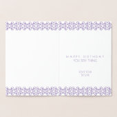 50と素晴らしい銀の誕生日ハート パーソナライズされた 箔カード (内部)