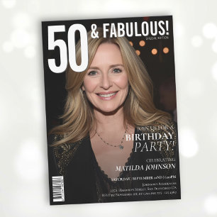 50と素晴らしい雑誌カバー50誕生日 招待状