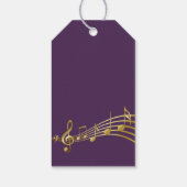 50と素晴らしい音楽ノート紫の金ゴールド名 ギフトタグ (裏面)