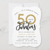 50と素晴らしい驚きの誕生日パーティーの招待 招待状 (正面)