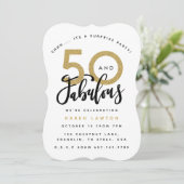 50と素晴らしい驚きの誕生日パーティーの招待 招待状 (スタンド正面)