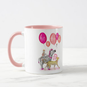 50と素晴らしい魅力的な動物の誕生日のマグカップ マグカップ
