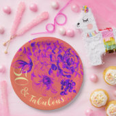 50と素晴らしい鮮やかレトロフローラ ペーパープレート (パーティー)