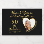 50と素晴らしい黒い誕生日パーティーはミニを好む スパークリングワインラベル (シングルラベル)