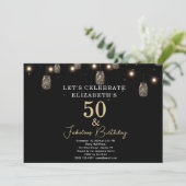 50と素晴らしい黒とストリングライト 招待状 (スタンド正面)