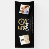 50と素晴らしい黒と金ゴールド誕生日 横断幕 (縦)