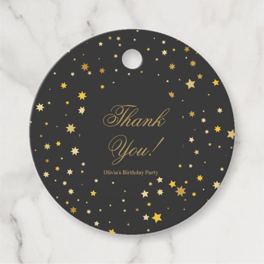 50と素晴らしい黒のゴールデンバースデーパーティー フェイバータグ (正面)